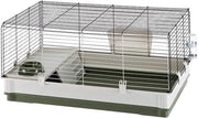 Gabbia per coniglio deluxe - Include tutti gli accessori - Dimensioni: 39,5 x 23,5 x 19,8 cm (L x L x A) Verde
