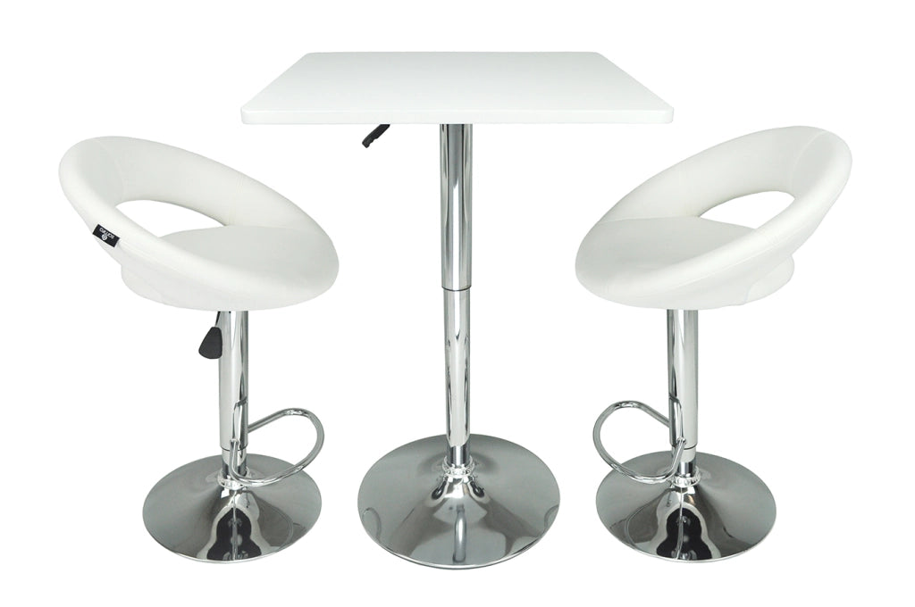 Tavolo regolabile in altezza quadrato 60x60 bianco, tavolo alto da bar - Romeo TQ08-6.6ROAR