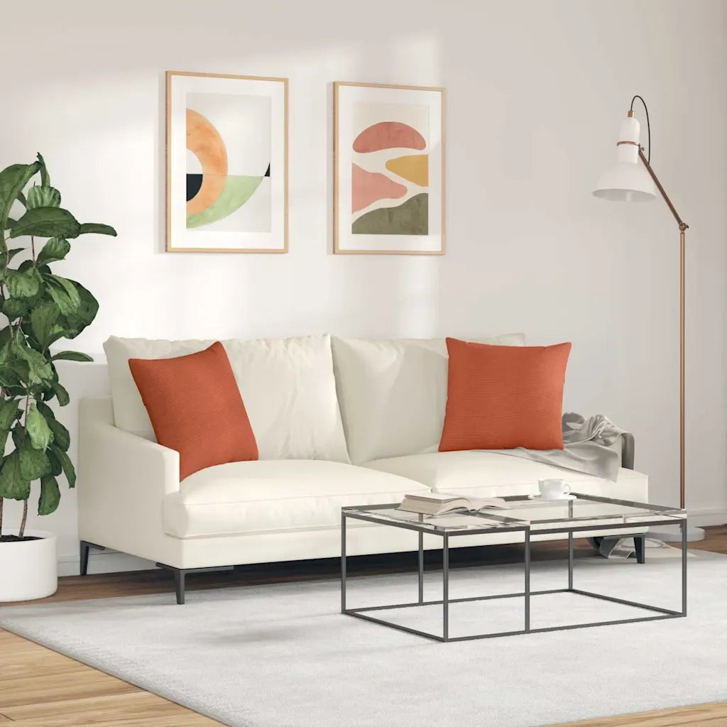 Cuscini da Divano 2 pcs Rosso Arancio 45 x 45 cm