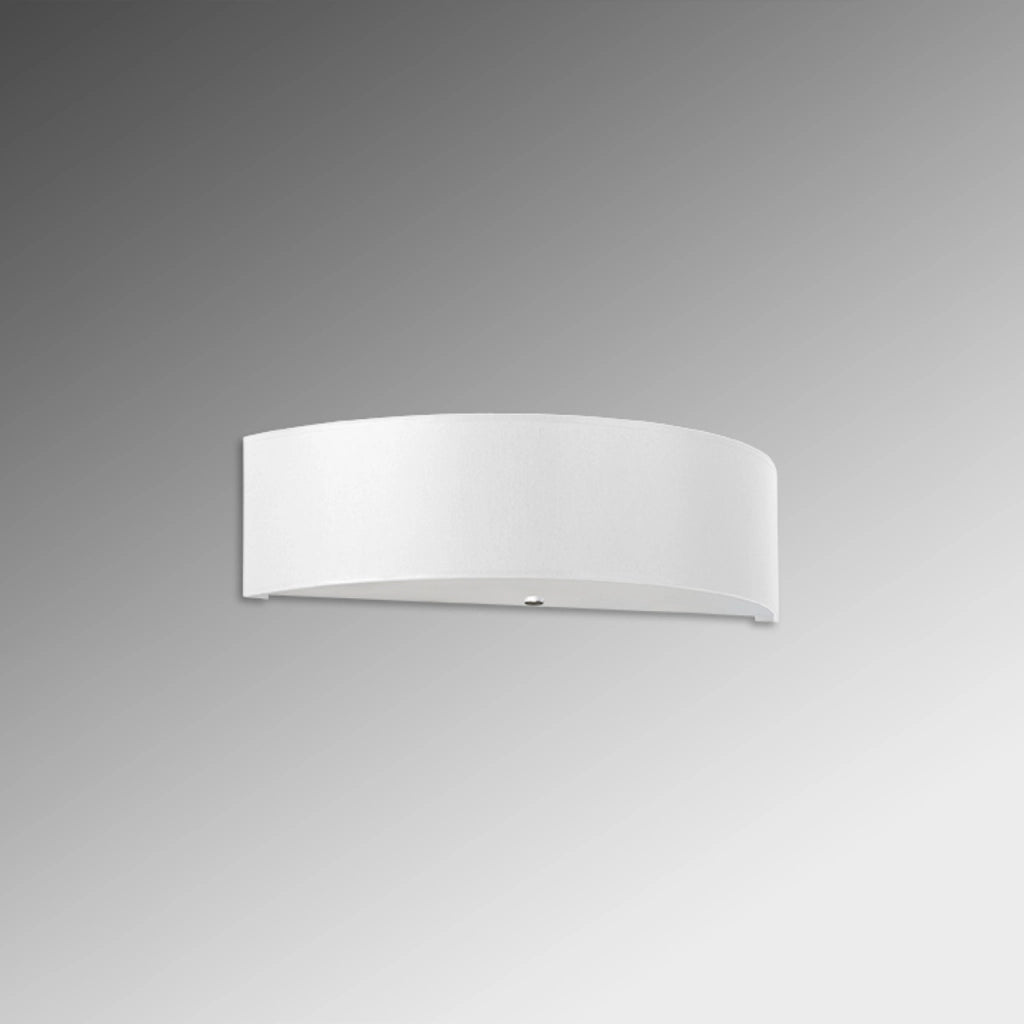 Lampada da parete SKALA Serie 2BM Tessuto bianco Vetro Acciaio 2x15W LED E27
