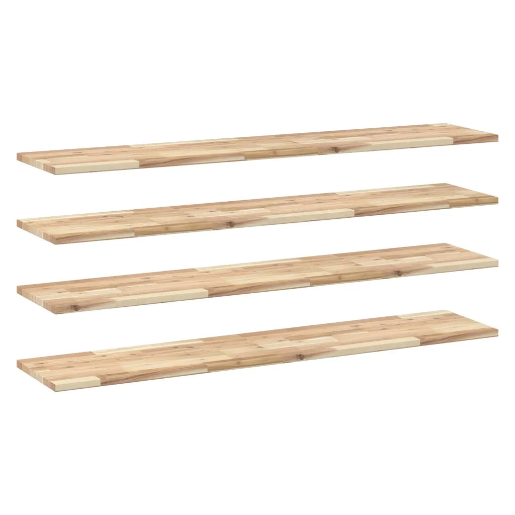 vidaXL Mensole da Parete 4 pz 160x30x2 cm Legno Acacia Non Trattato