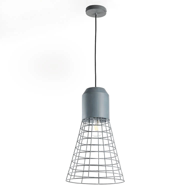 4894/Sa - Lampadario In Sospensione Jerry Cono Col. Grigio Urban