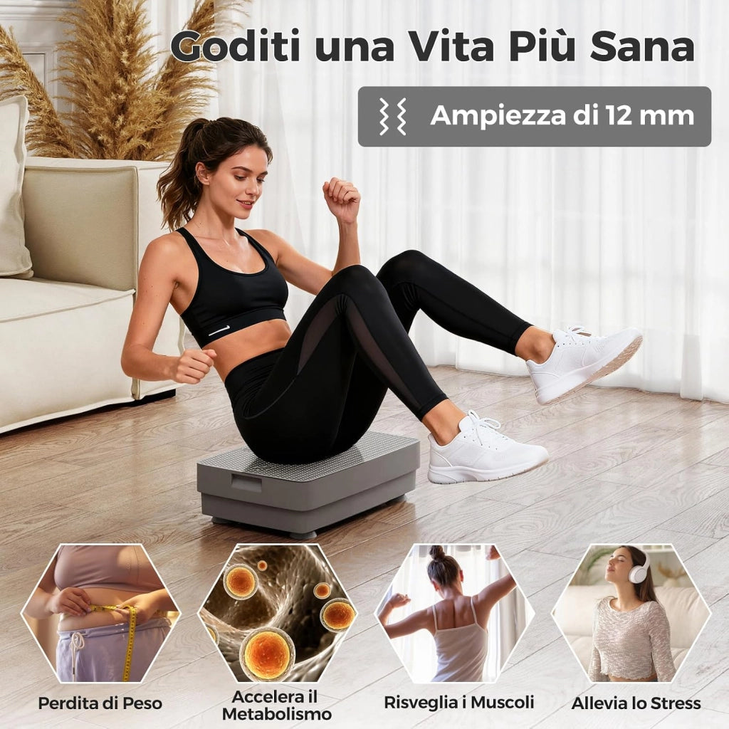 Pedana Vibrante Dimagrante, Piastra Vibrante con 10 Velocità Regolabili e Timer, Automatico e Controllo Remoto, Vibration Plate Potente per Allenamento di Muscoli e Corpo, Fitness a Casa