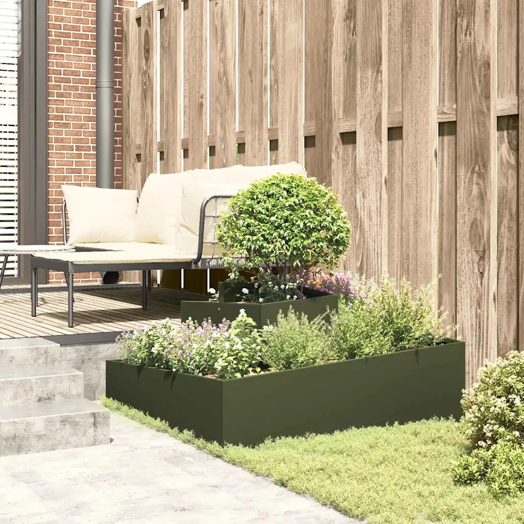 Vaso da giardino Verde oliva 100 x 100 x 50 cm 873588