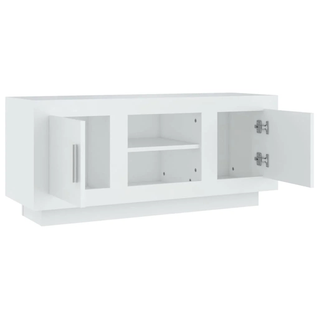 Mobile TV multimediale mensola TV credenza TV sala da pranzo soggiorno camera da letto 102 x 35 x 45 cm legno ingegnerizzato bianco 02_0025569