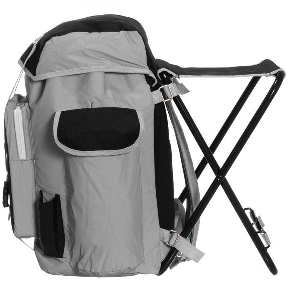 Zaino Termico Riflettente in Poliestere con Sgabello Pescatore Incorporato 40 L