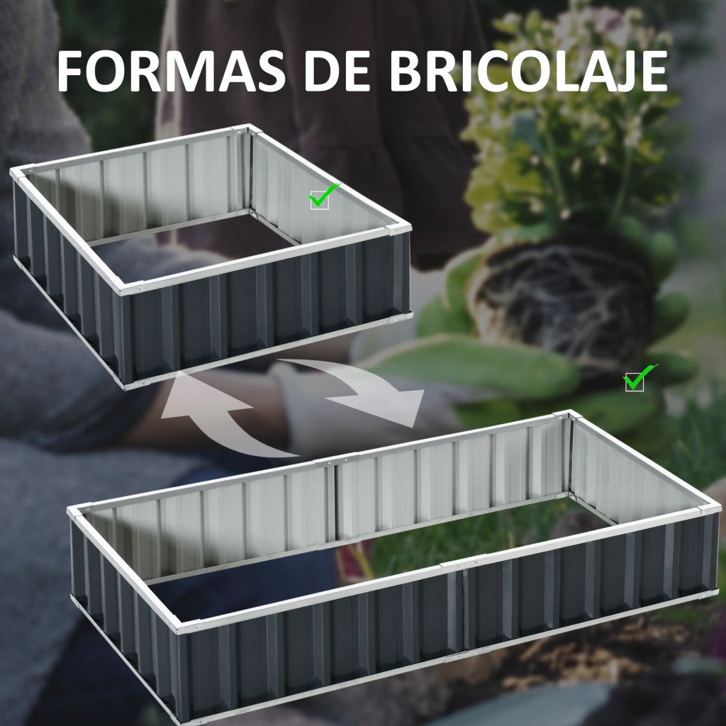Fioriera Rettangolare per Piante ¨C Zephmum ¨C Grigio 174x90x30 cm