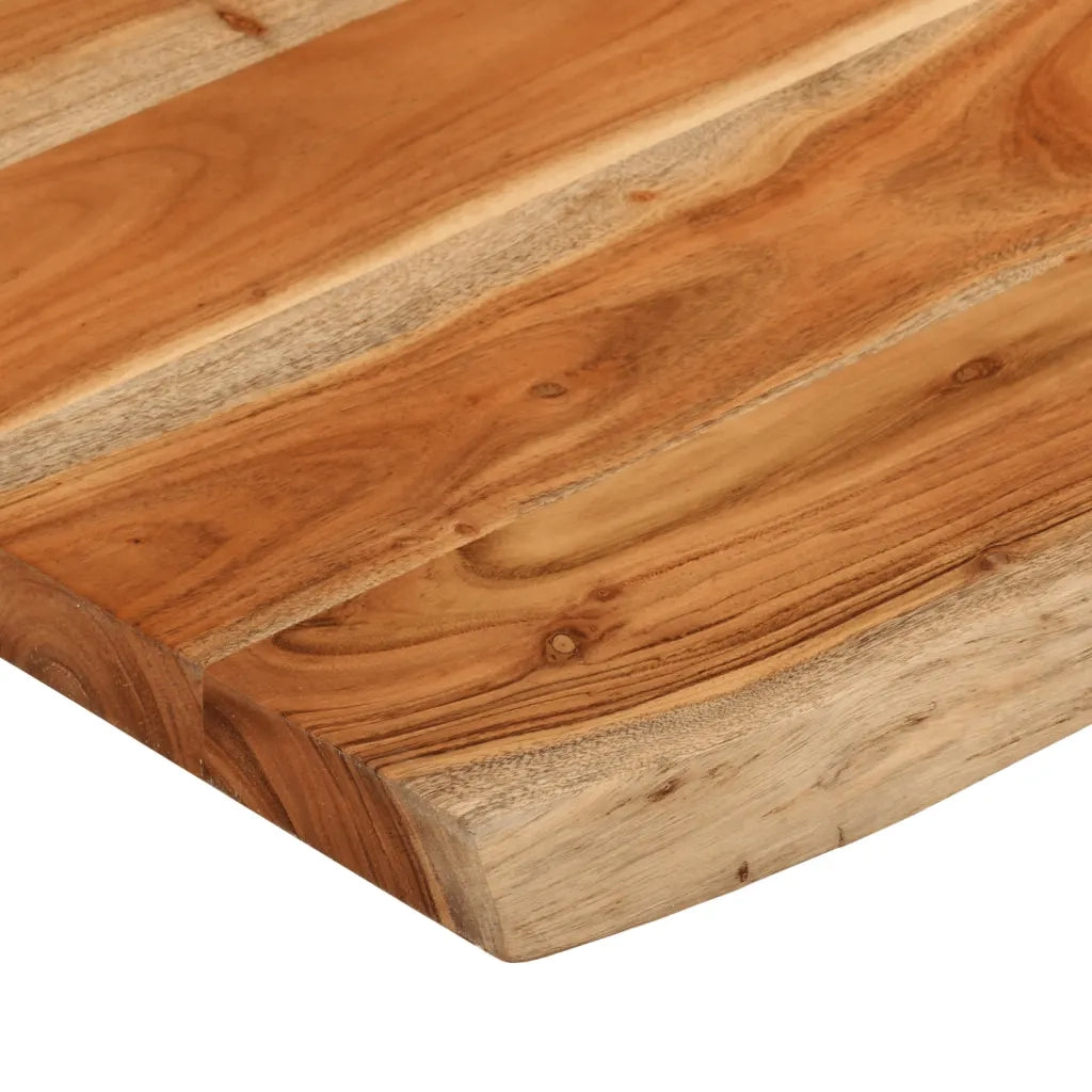 Piano Tavolo 90x60x3,8 cm Rettangolare Legno Acacia Bordi Vivi 370645