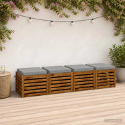 Cuscini per Sedia in 4 Pezzi SOEST 4 pz 100% Poliestere Grigio 944488