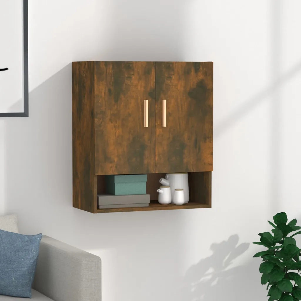 Armadietto a Muro | Mobile a Parete Rovere Fumo 60x31x70 cm in Legno Multistrato