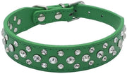 Collare per Cani con Decorazioni Strass in PU Pelle Flessibile - Dimensioni S/M/L/XL - Larghezza 2,5 cm - 100% Pietre di Cristallo