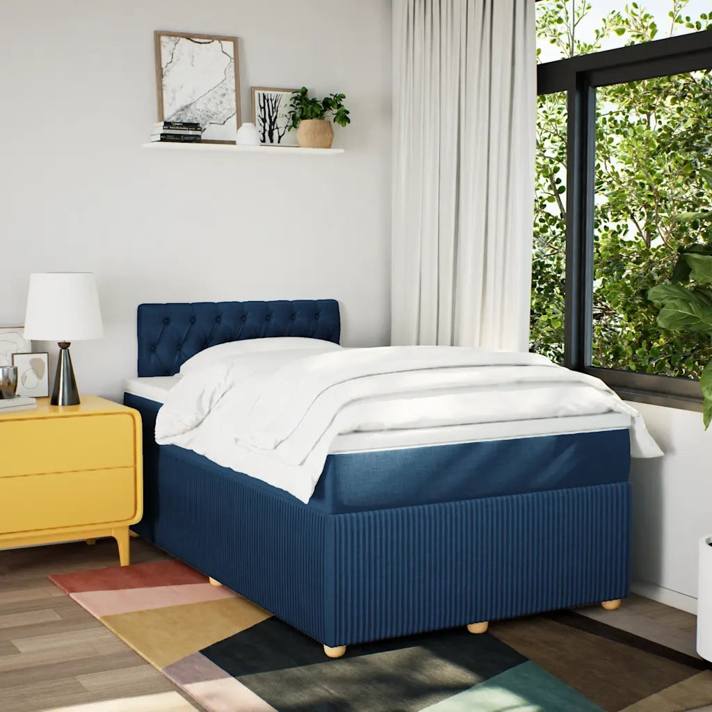 Giroletto a Molle con Materasso Blu 120x200 cm in Tessuto 3289736