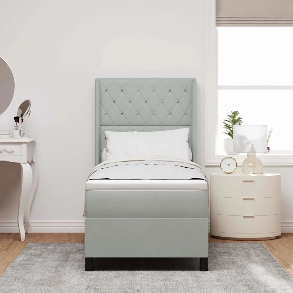 Letto a molle con materasso Grigio chiaro 80 x 200 cm Velluto 3343784