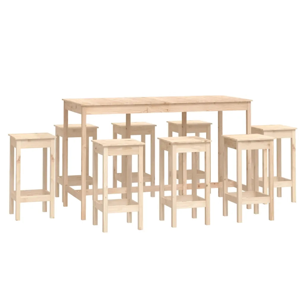Set da Bar 9 pz in Legno Massello di Pino 3124717