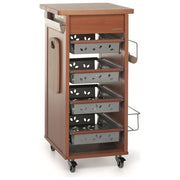 Foppapedretti 8013440195955 Bistrot Carrello da cucina in legno 5 ripiani Metallo Truciolato Legno colore Noce Legno naturale