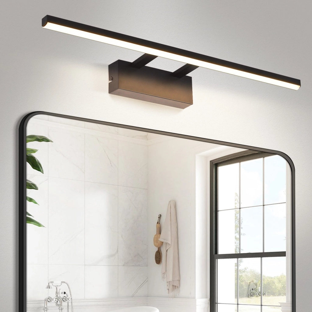 ZMH Lampada da specchio a LED per bagno 60 cm lampada da parete 13 W nero opaco bianco neutro cucina corridoio