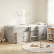 Struttura Letto Loft con Mobile con porta 3 pz Grigio Cemento 3423393