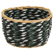 Cesto in legno e corda di carta verde D25x14,5