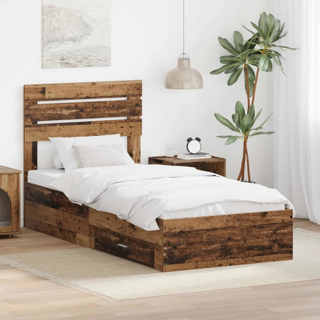 Struttura del letto con cassetto con testiera Legno multistrato 3411689
