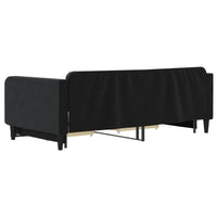 Divano Letto Estraibile con Cassetti Nero 100x200 cm in Velluto 3197122