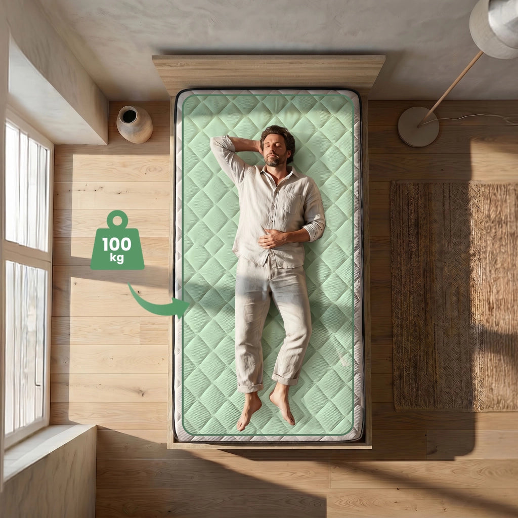 Letto con contenitore 100x200 cm rete sollevabile in metallo e materasso a molle Rovere Sonoma