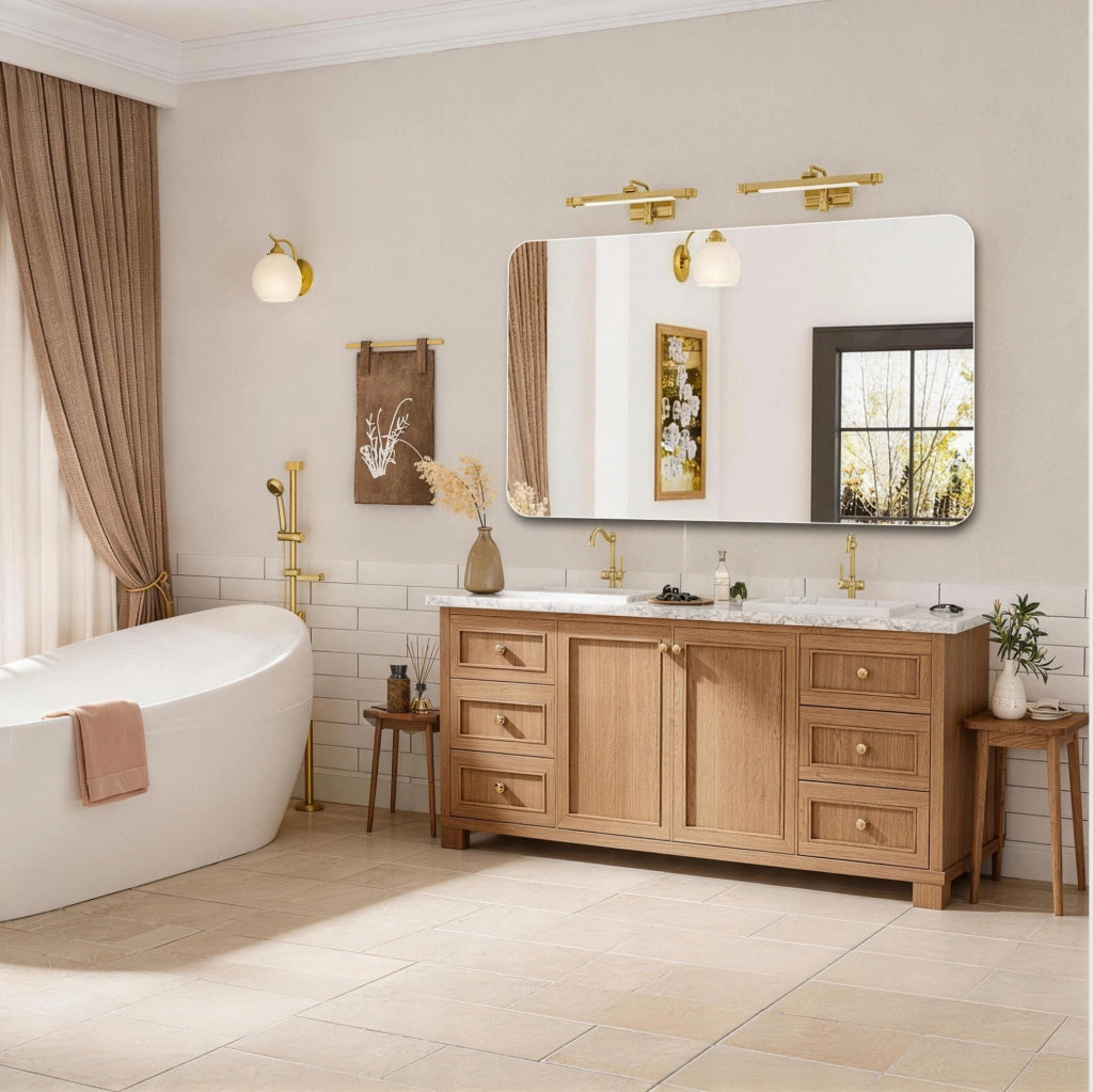 Specchio da bagno 60x100 cm senza cornice argento, orizzontale o verticale