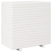 Fioriera | Cassetta per fiori | Vaso da Giardino Bianca 70x40x72,5cm Legno Massello di Pino
