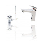Trade Shop - Miscelatore Bagno Lavandino  52954 Piletta Scarico Filtro Fisso Doppio Foro -