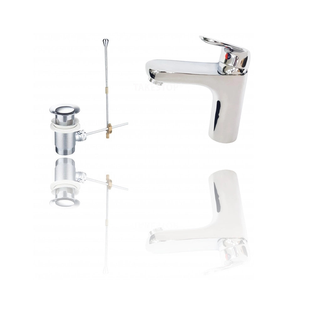 Trade Shop - Miscelatore Bagno Lavandino  52954 Piletta Scarico Filtro Fisso Doppio Foro -