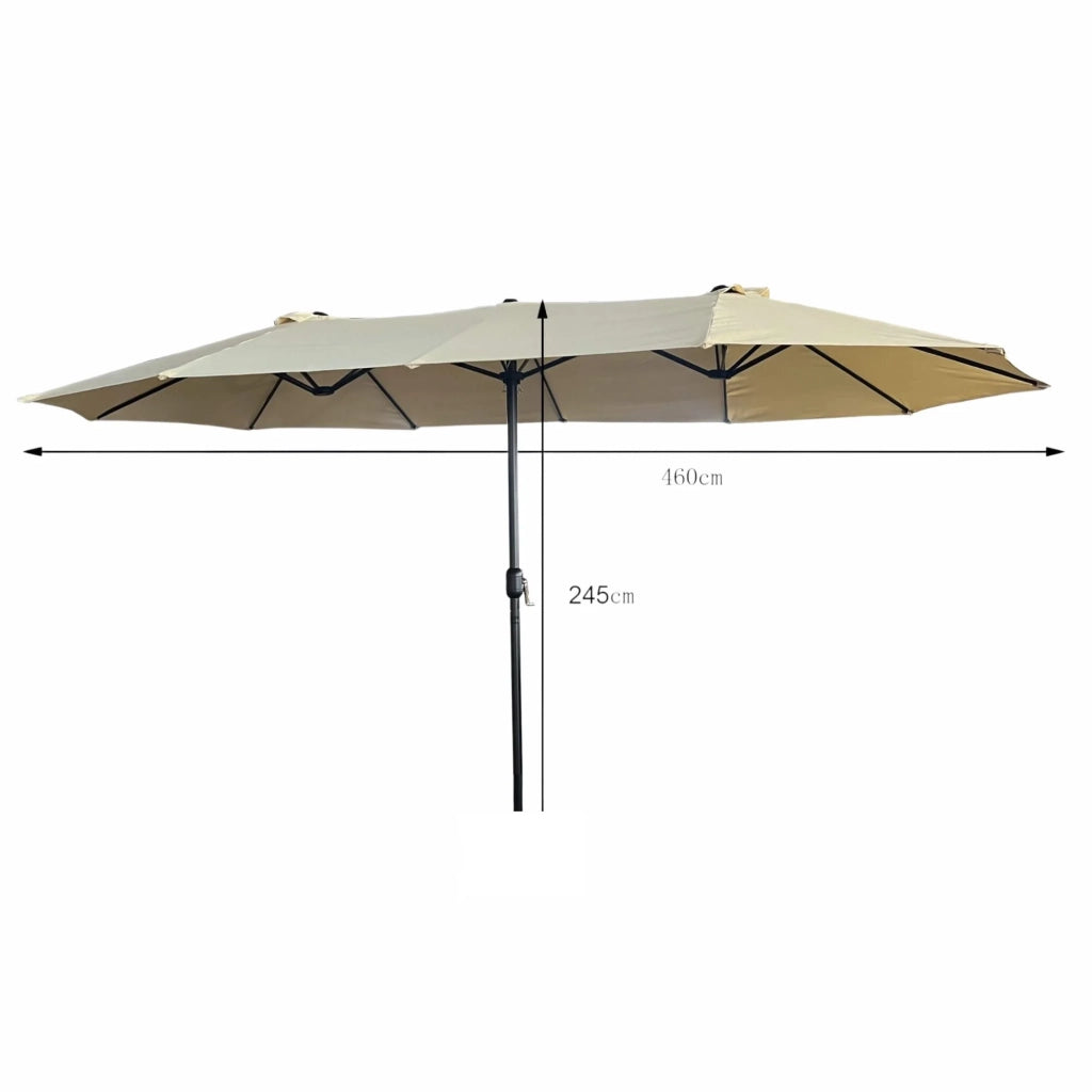 Ombrellone doppio da giardino TILIA beige peso 12,3 kg dimensioni 460x270x245 cm