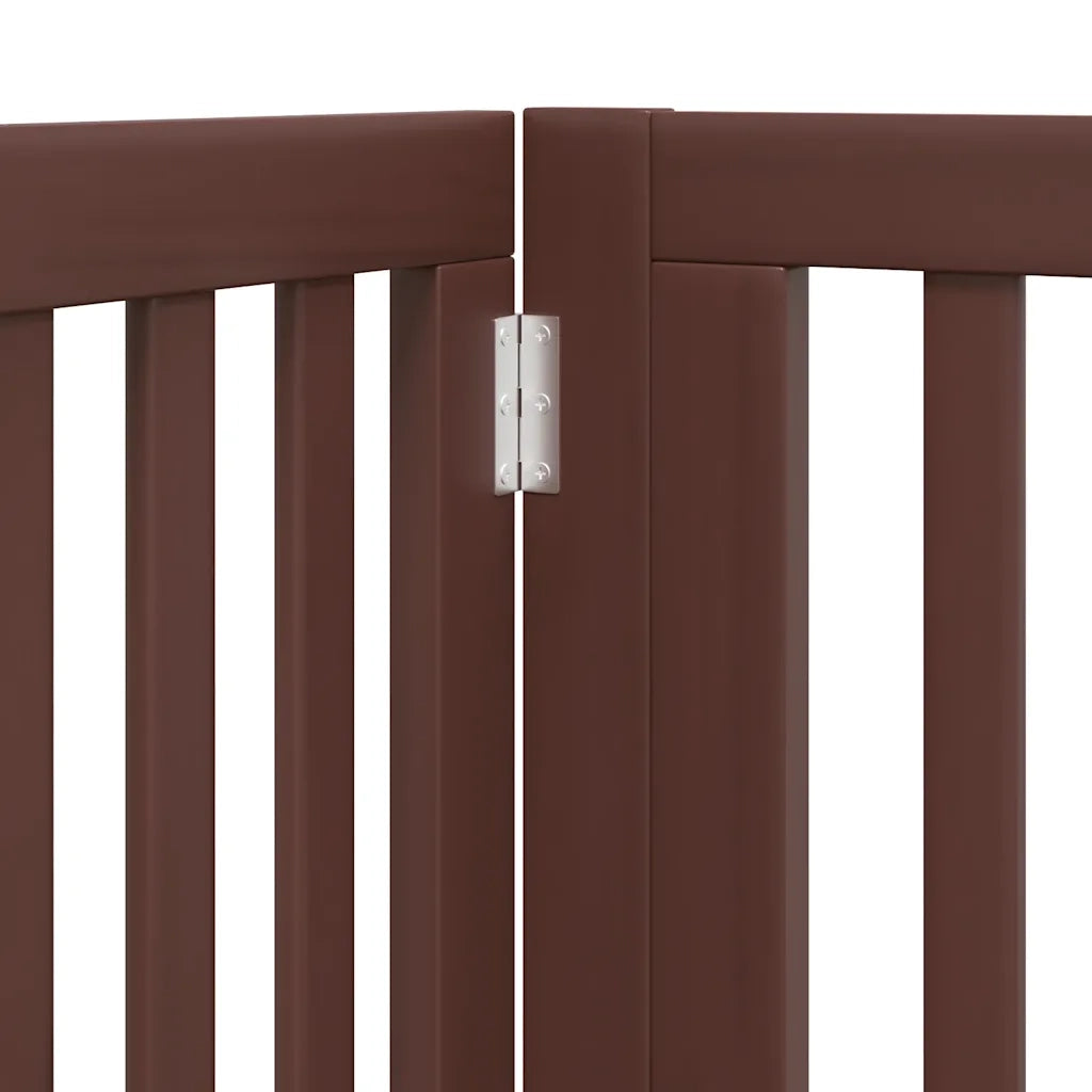 Cancello Cani Porta Pieghevole Marrone 12 Pannelli 960cm Pioppo CFW4336030