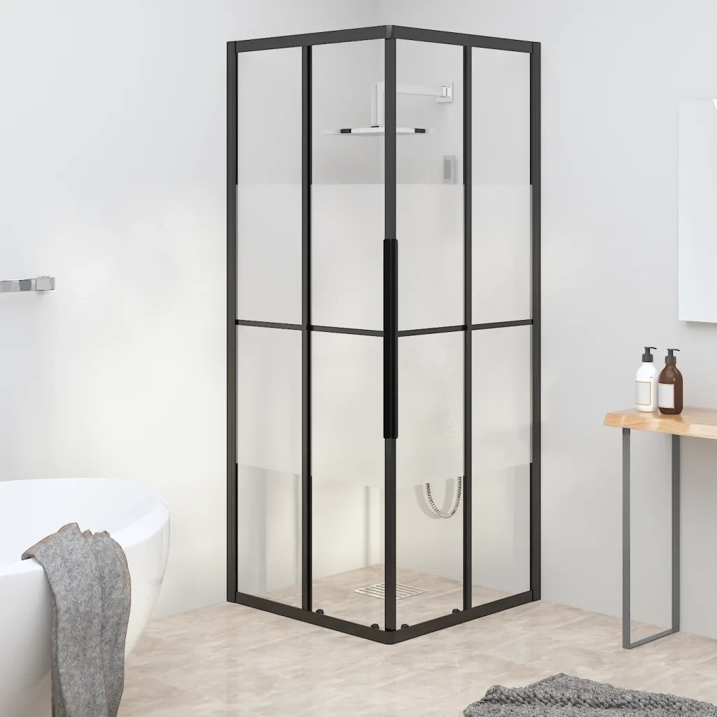 Cabina Doccia ESG Semi Smerigliato 80x70x180 cm Nera cod mxl 73674