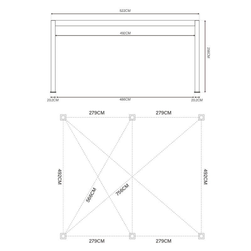 Carport Ombréa (2 veicoli) - 6x5M