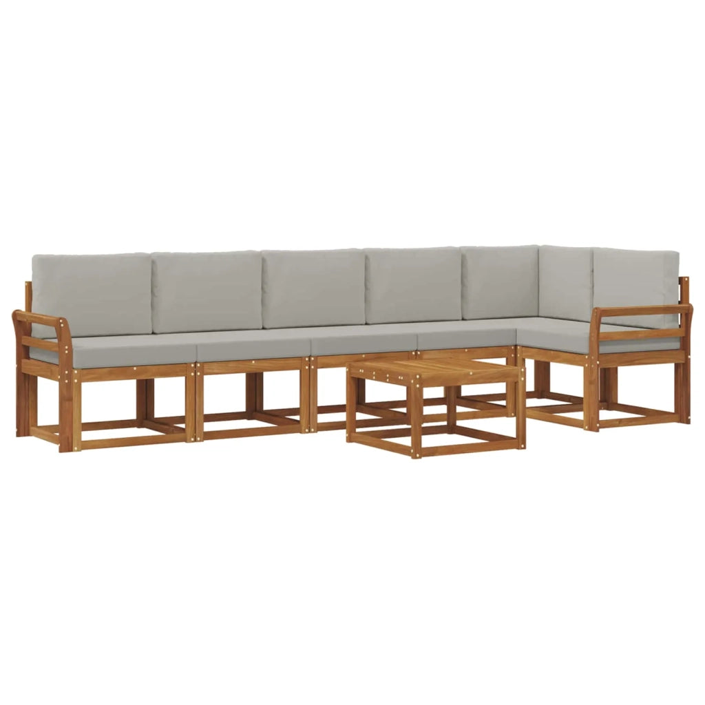 Set di divani da esterno 7 pcs Grigio Naturale e Chiaro 3366499