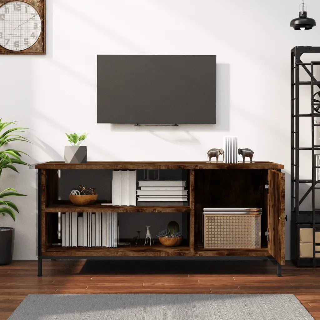 Mobile TV Rovere Fumo 100x40x45 cm in Legno Multistrato