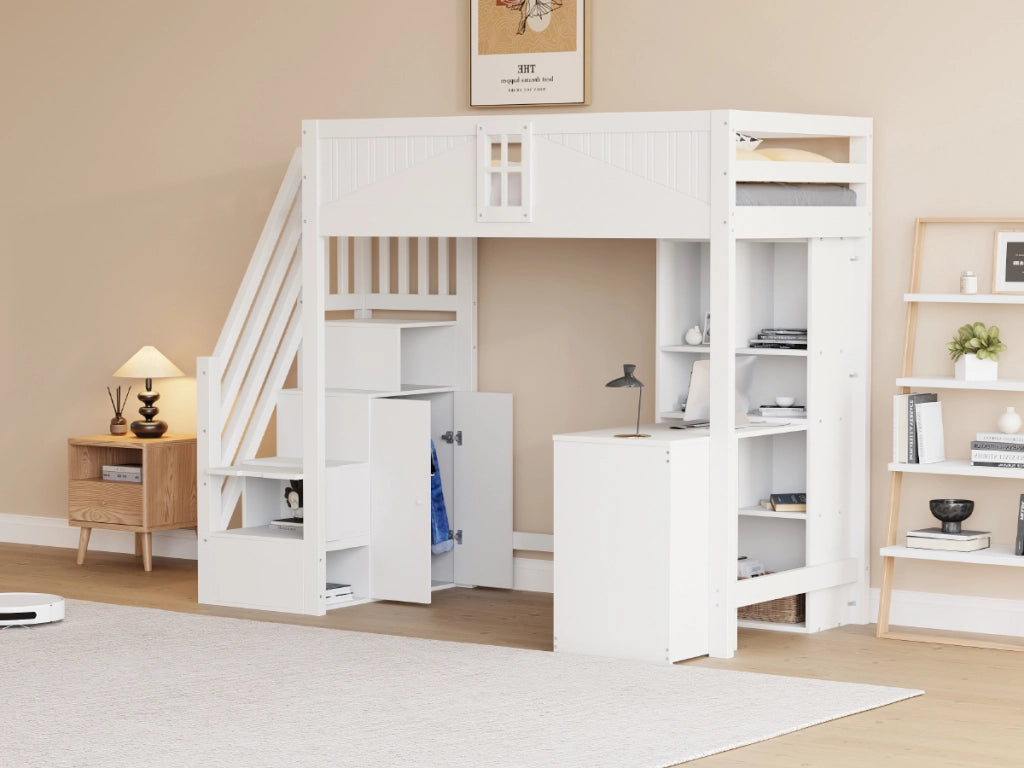 letto a castello legno bianco 90 x 200 cm