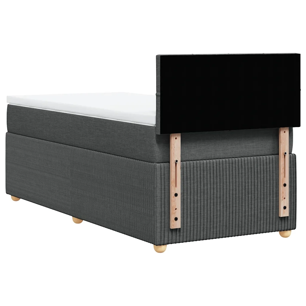 Giroletto a Molle con Materasso Grigio Scuro 100x200 cm Tessuto 3289668
