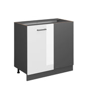 Mobile ad angolo cucina R-Line Bianco lucido/Antracite 86 cm senza piano di lavoro Vicco