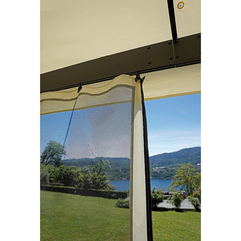 Gazebo rettangolare MOIA in alluminio da 6x3m con tende laterali