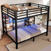 Letto a castello in metallo 90/140x200 cm con LED e prese