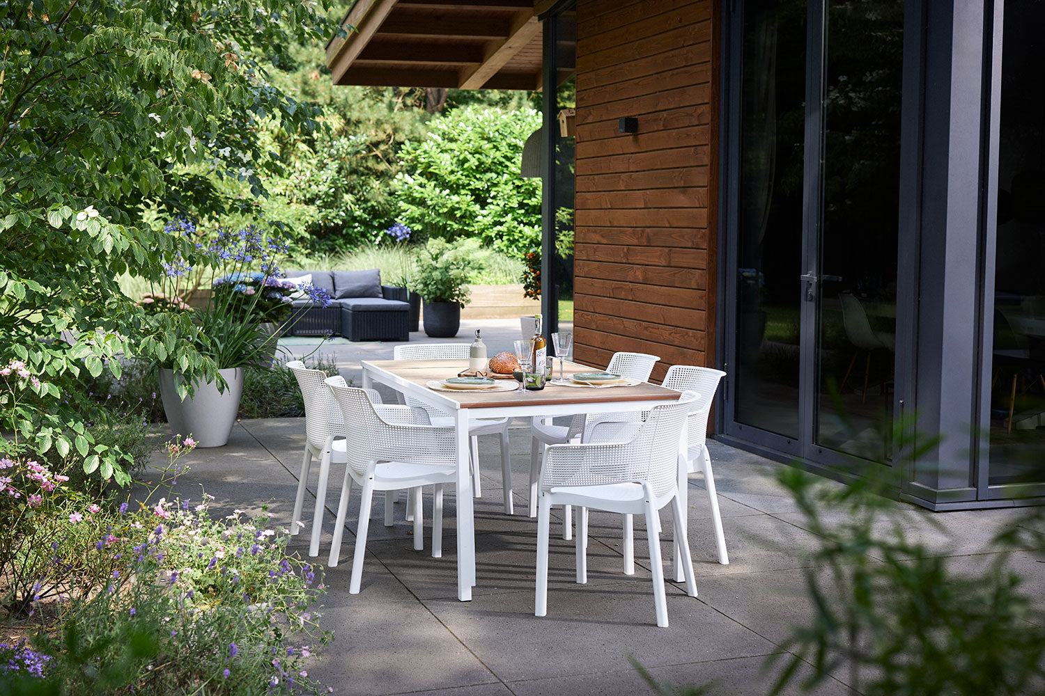 Tavolo da Giardino Keter Porto 159x95x75 cm Deco Coat Piano Effetto Legno Frassino