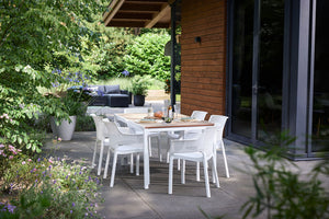 Tavolo da Giardino Keter Porto 159x95x75 cm Deco Coat Piano Effetto Legno Frassino