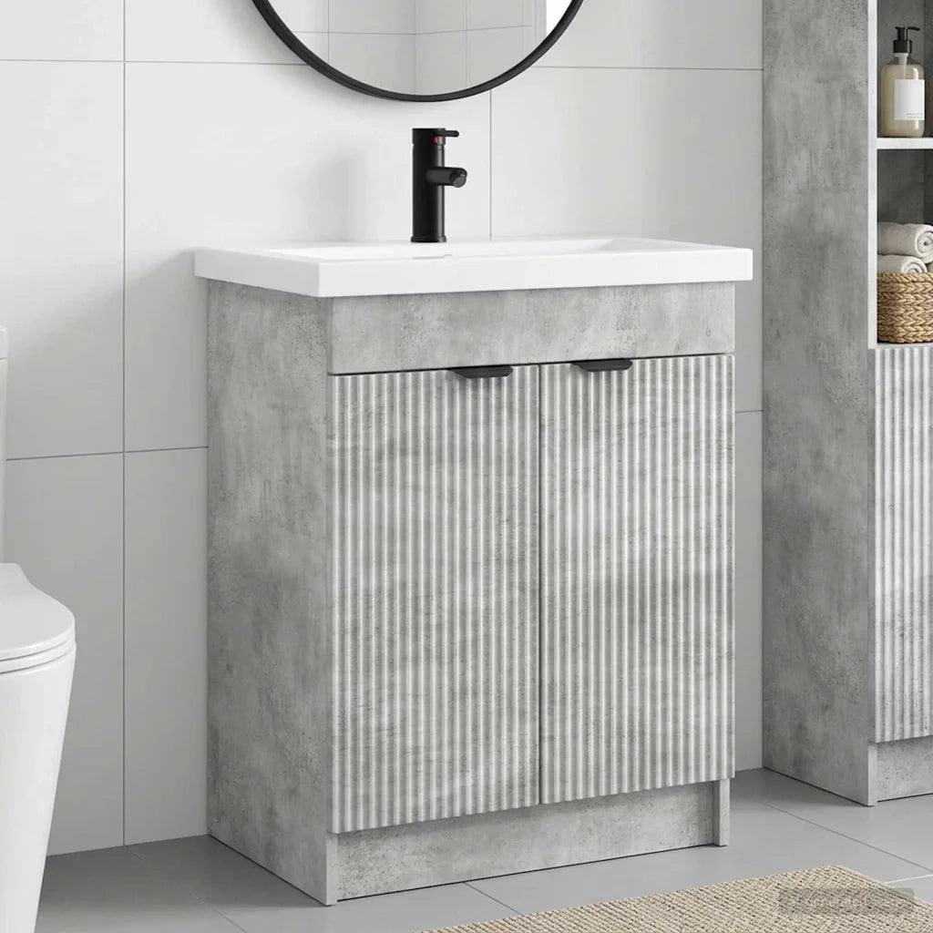Set di mobili per il bagno Grigio Cemento 56 x 37,5 x 81 cm 3404147
