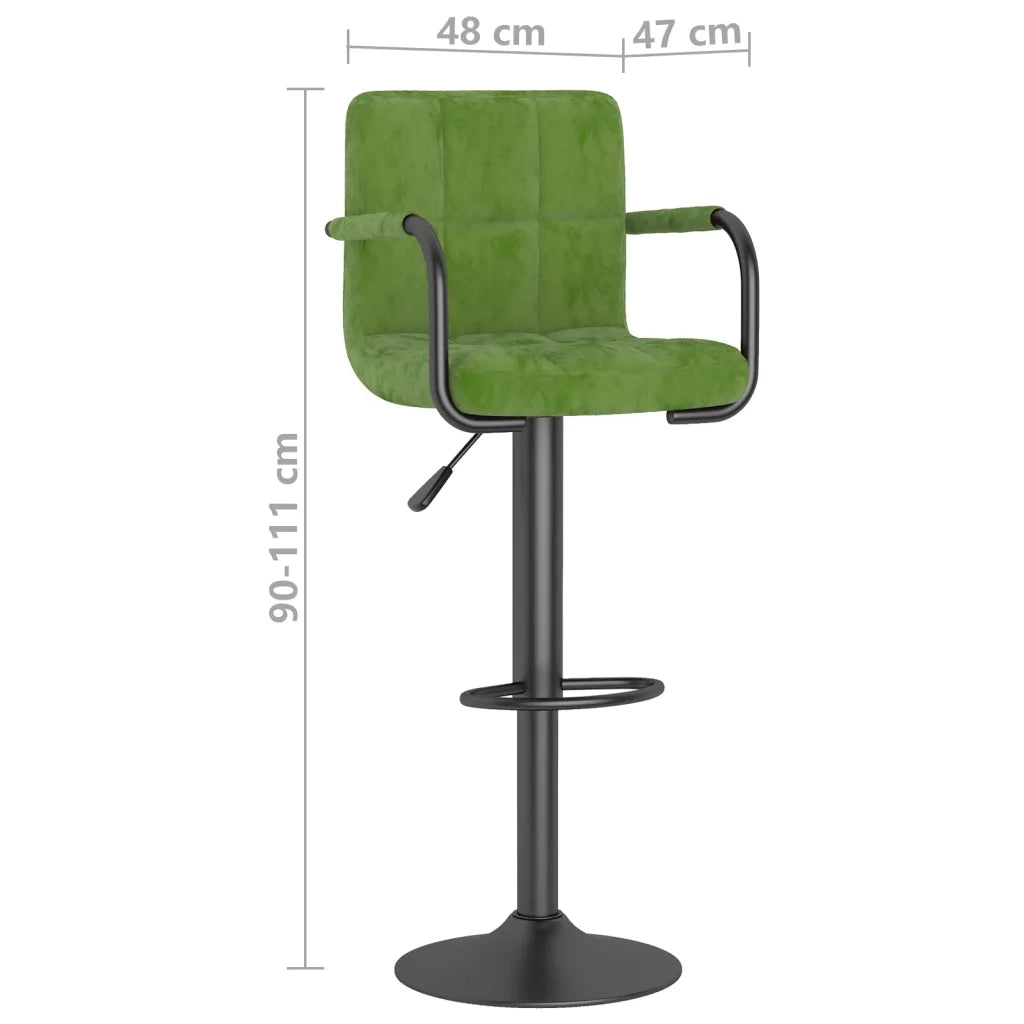 vidaXL Sgabelli da Bar 2 pz Verde Chiaro in Velluto