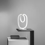 Lampada da tavolo Diva L Bianco - Abat-jour LED 17W 3000K 900lm in alluminio e silicone, Diffusione 360 gradi, Dimmerabile integrato - Gealuce