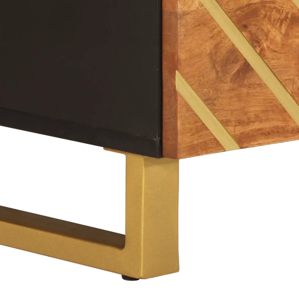 Tavolino da salotto | Tavolino da caff¨¨ | Tavolino da Soggiorno Marrone e Nero 80x54x40 cm Legno di Mango