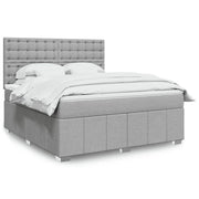 Giroletto a Molle con Materasso Grigio Chiaro180x200 cm Tessuto