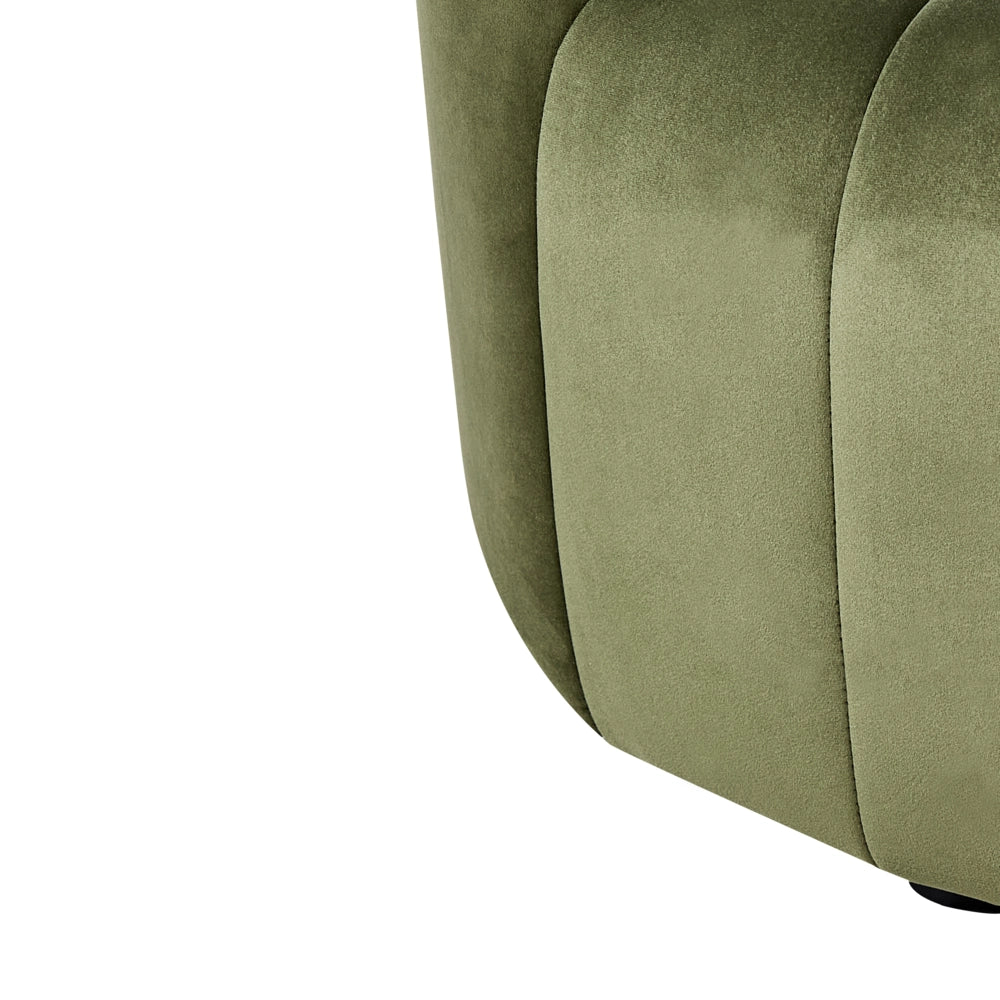 Poltrona in velluto verde scuro in tessuto morbido Design contemporaneo e retrò Seduta imbottita e schienale basso