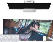 Mat per tastiera, antiscivolo, 900 mm x 400 mm x 3 mm, mat per tastiera animata, mat, mat per tastiera, grande mat per tastiera, XXL, sottopiano per scrivania, sottopiano per pc, mat per tastiera a strisce per ragazze, per computer, laptop