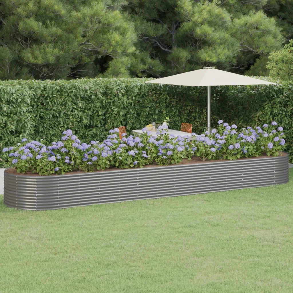 Vaso Giardino Acciaio Verniciato a Polvere 584x140x68 cm Grigio
